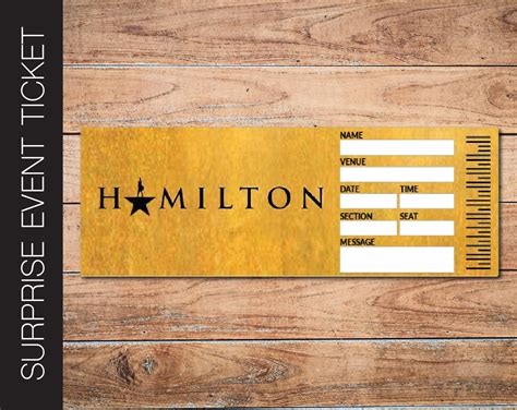 The only stationary uneditable text is the "admit one" text along the side. . Hamilton ticket template